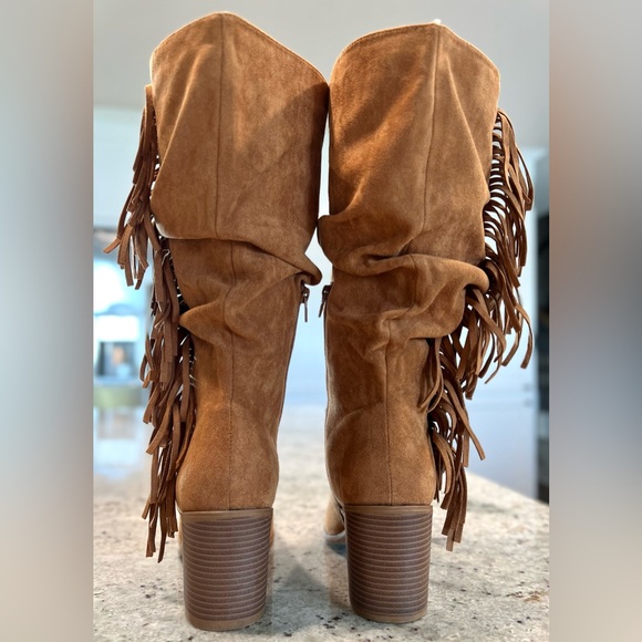 Journee Collection Extra Wide Calf Women's Hartly fringe Boots NWOT - Picture 6 of 10